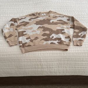 Lucky Brand Beige and Brown Knit Sweater